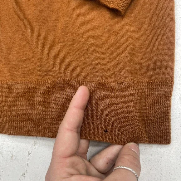 J Crew Sweater Womens Extra Small Brown 100% Merino Wool Crewneck Pullover - Picture 3 of 7
